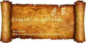 Czeglédi Bálint névjegykártya